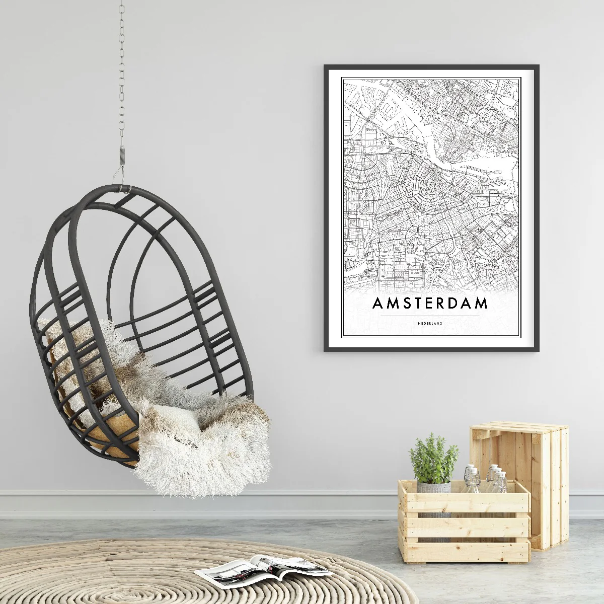 Amsterdam Netherlands Map juliste