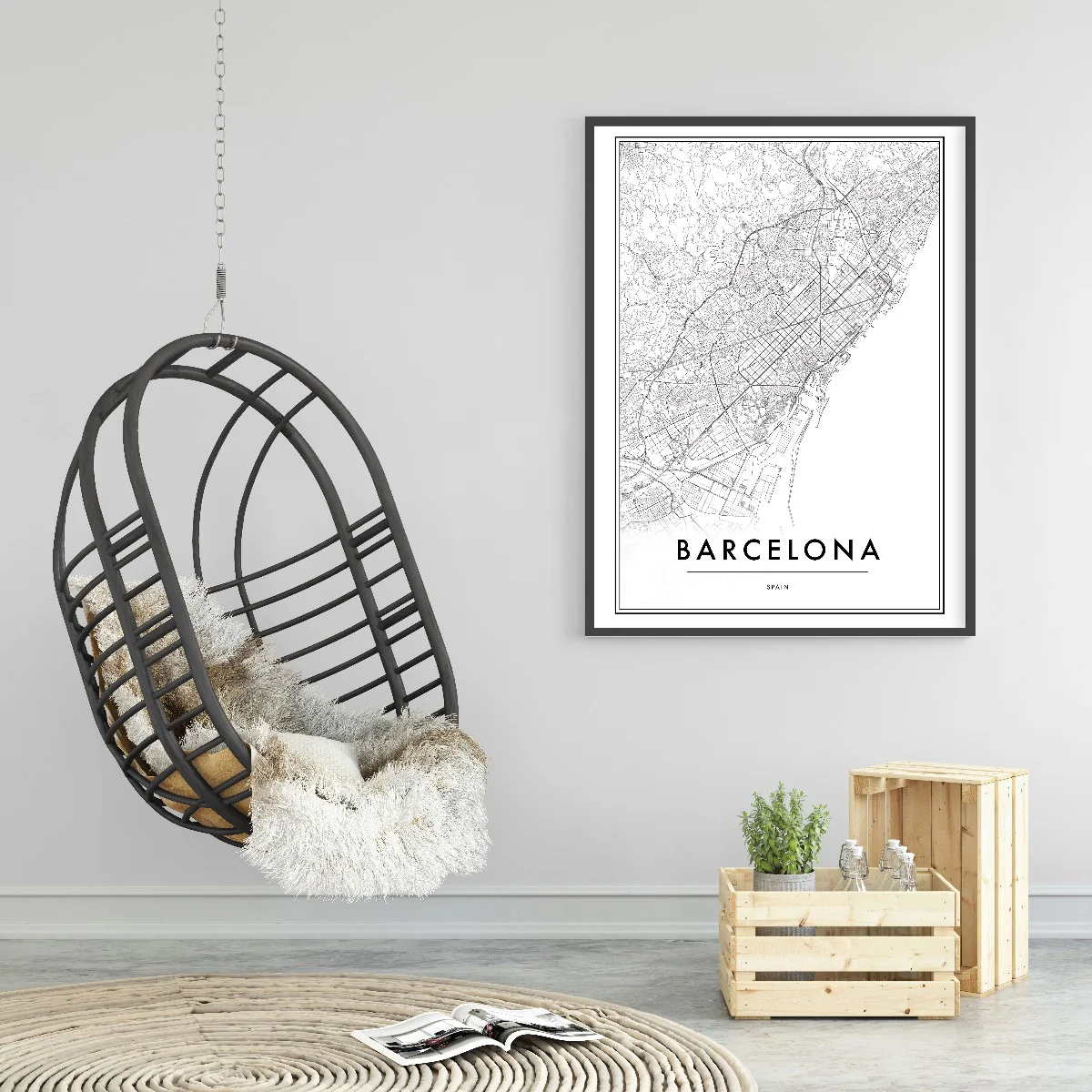 Barcelona Spain Map juliste