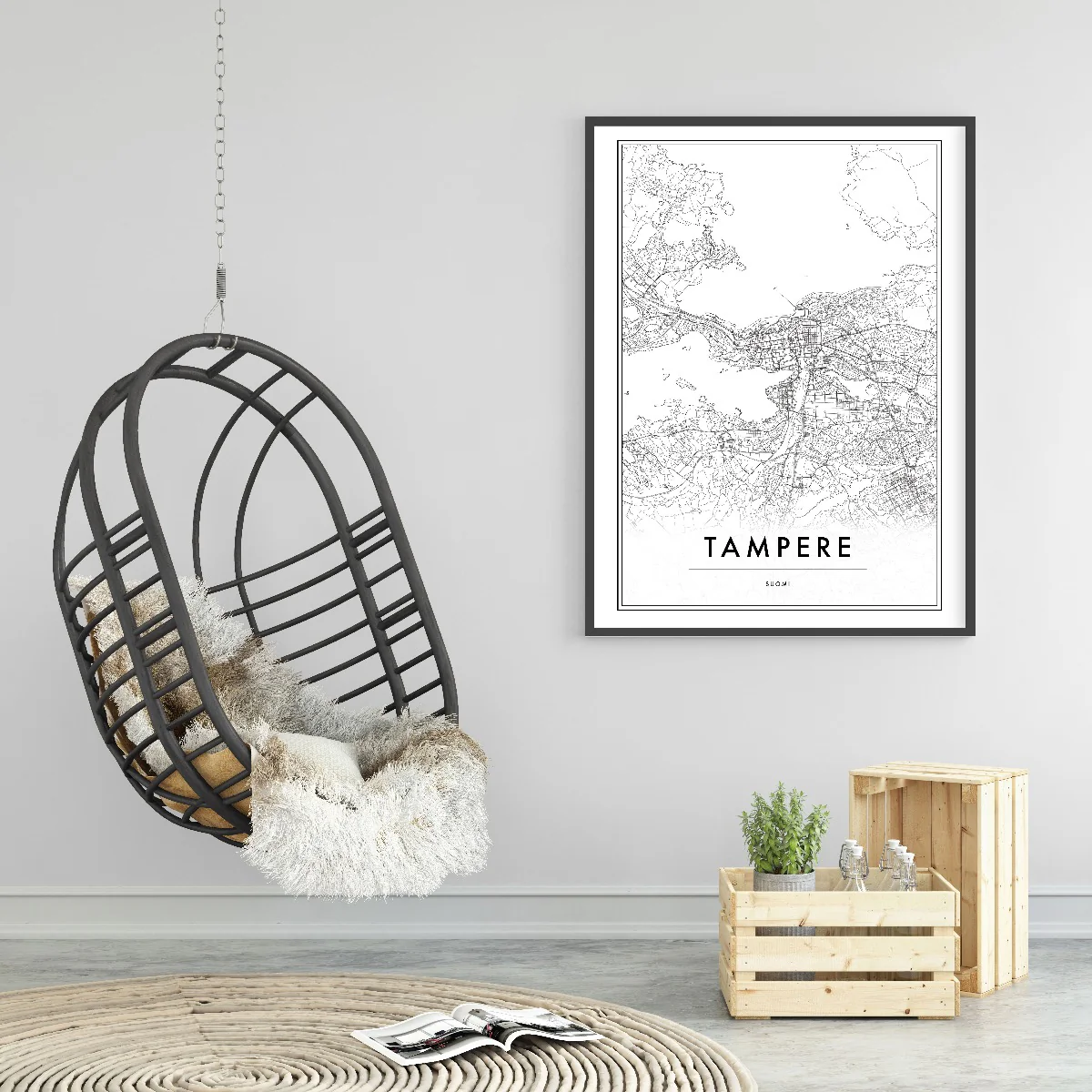 Tampere Finland Map juliste