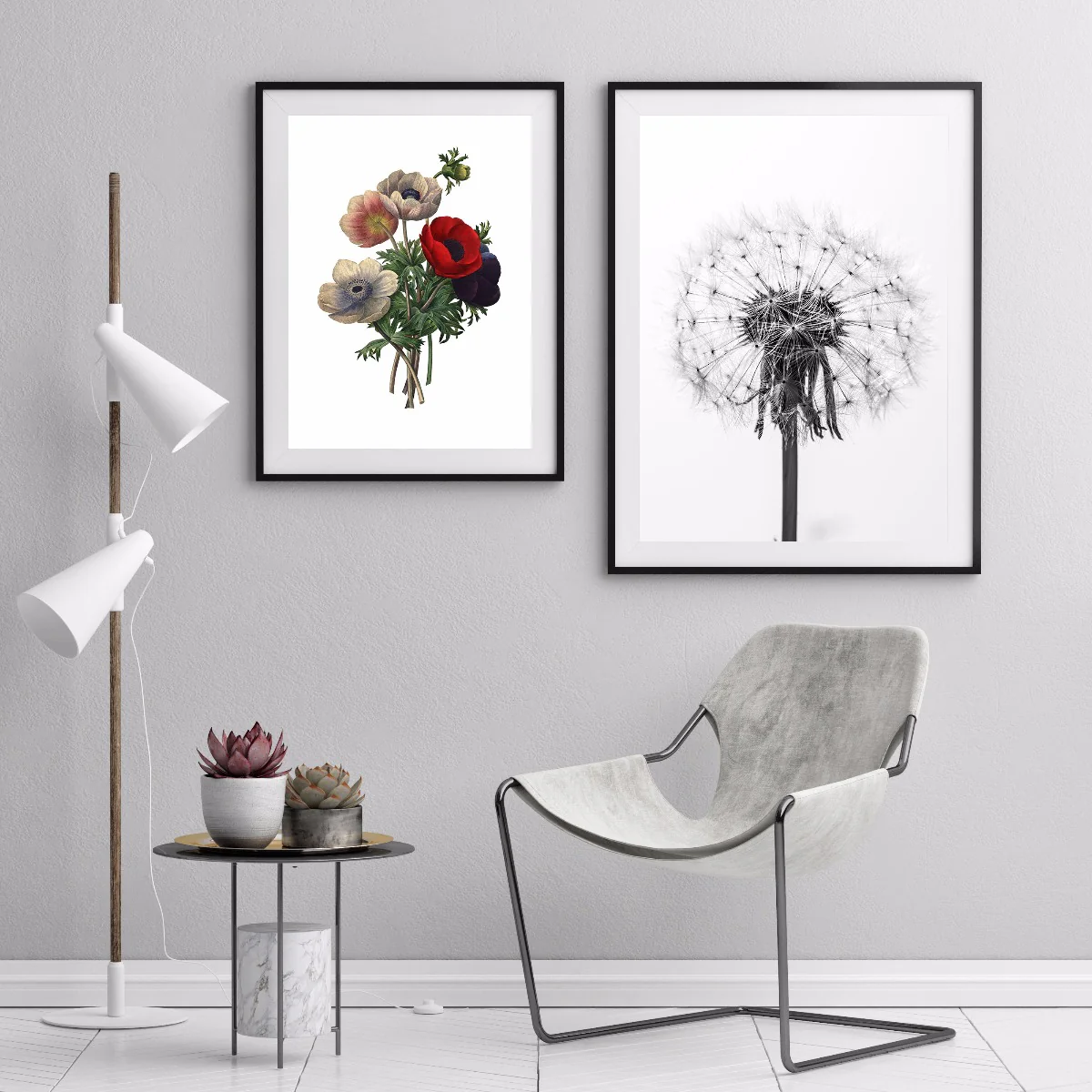 Black & White Dandelion juliste