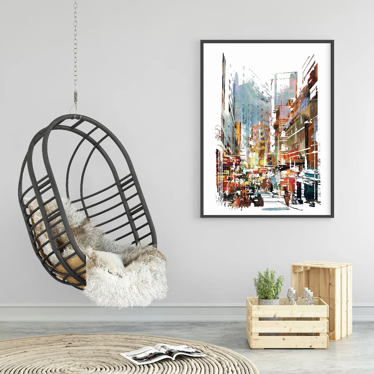 Watercolor Modern Cityscape juliste