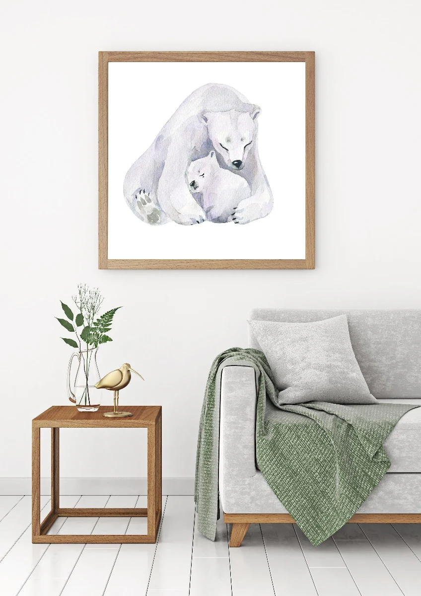 Polar Bear Love Watercolor juliste