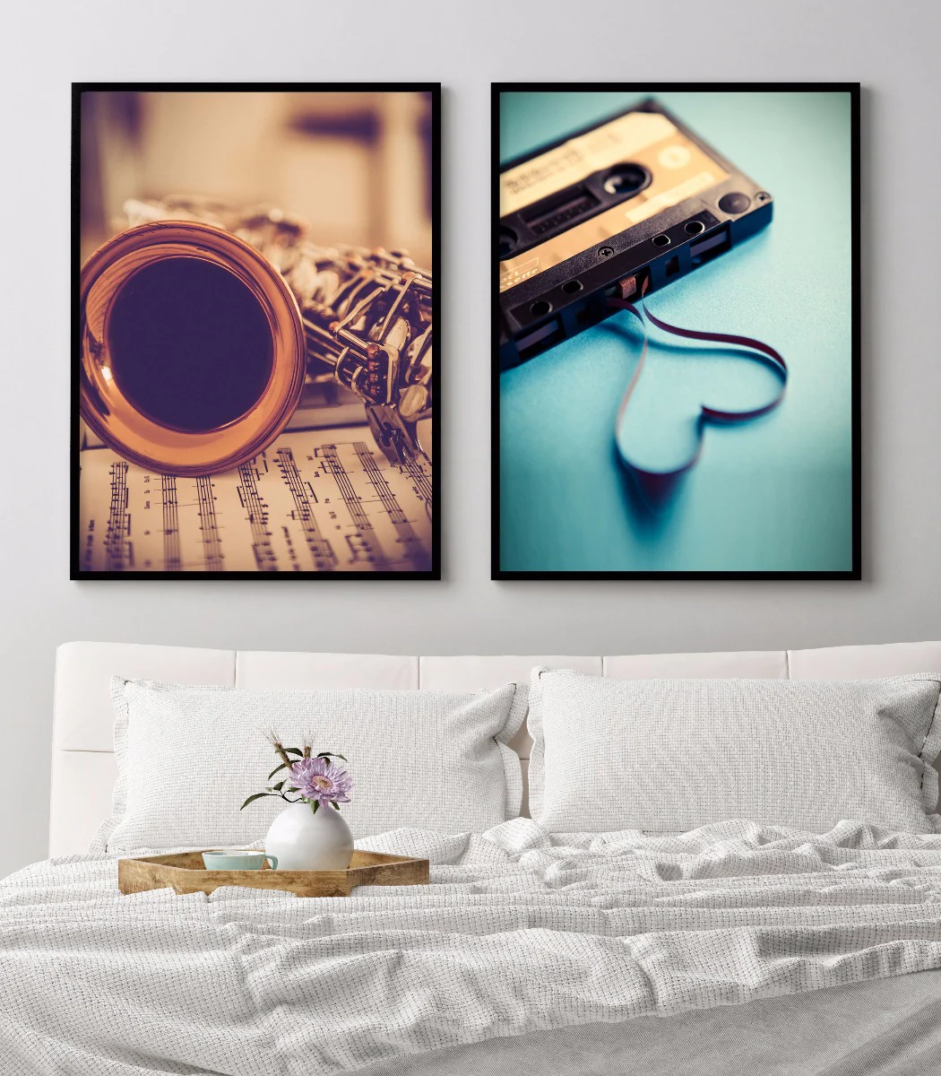 Saxophone and Notes Vintage juliste