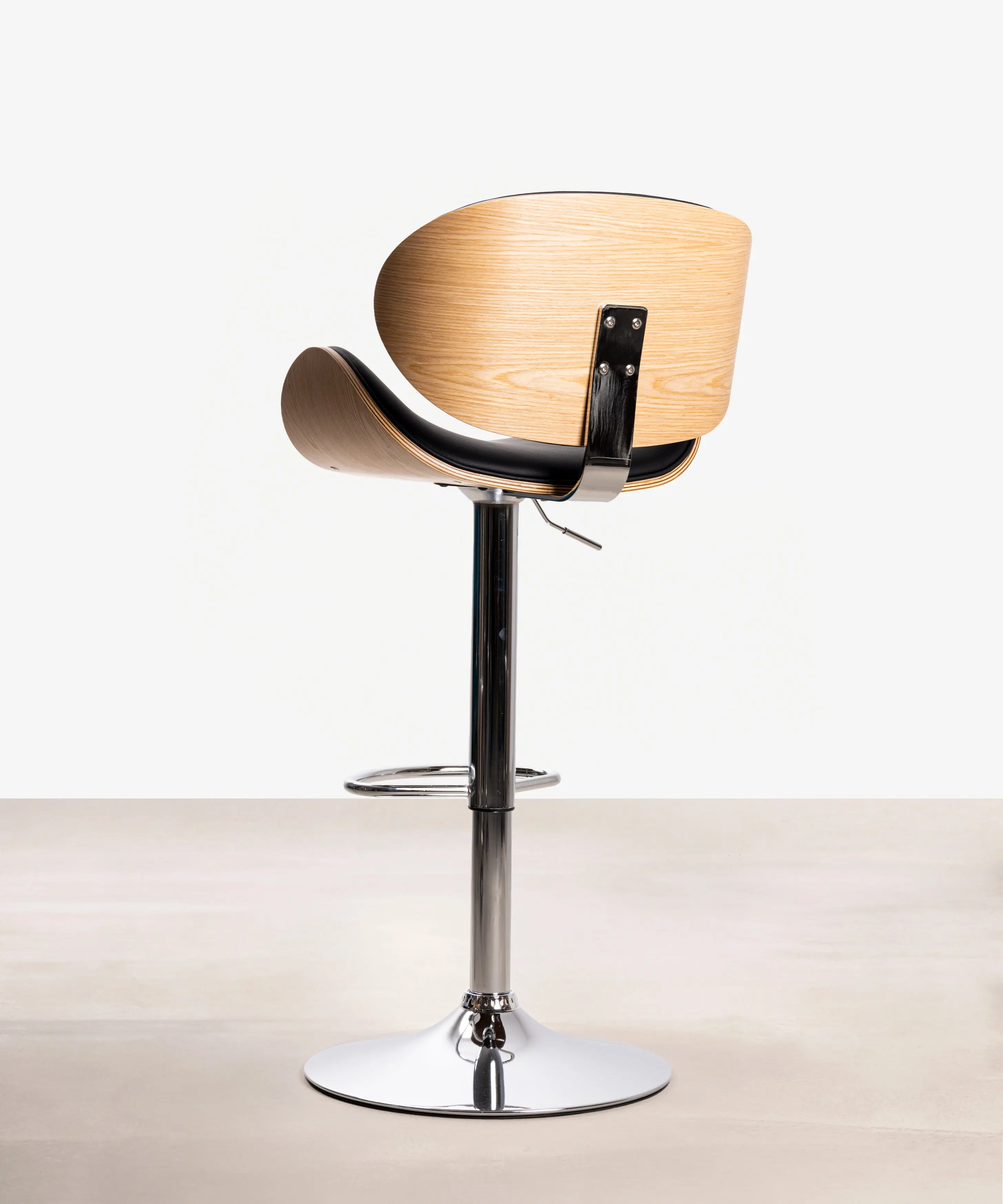 Taburete de Madera y Polipiel Regulable Shelley