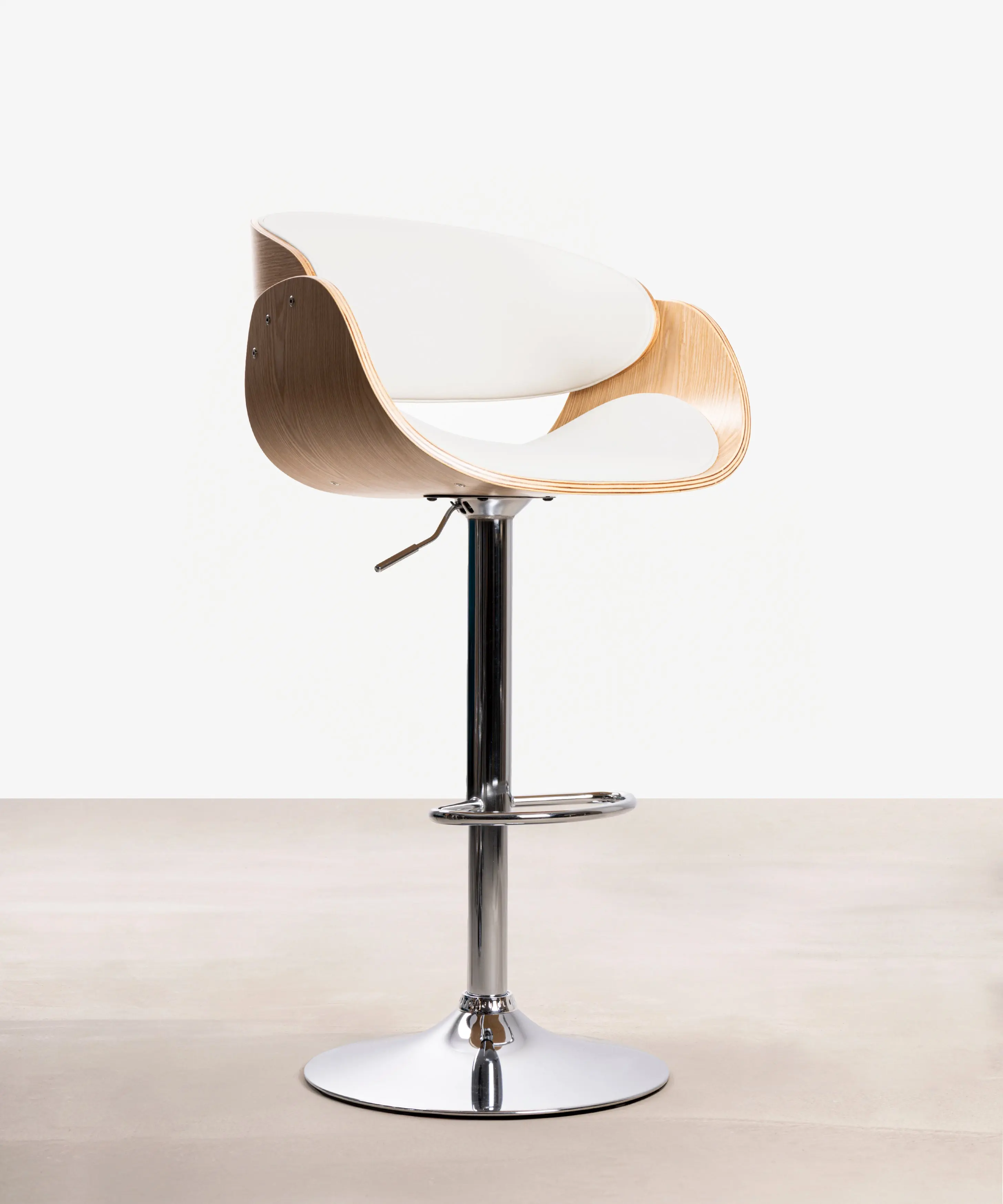 Taburete de Madera y Polipiel Regulable Debbie