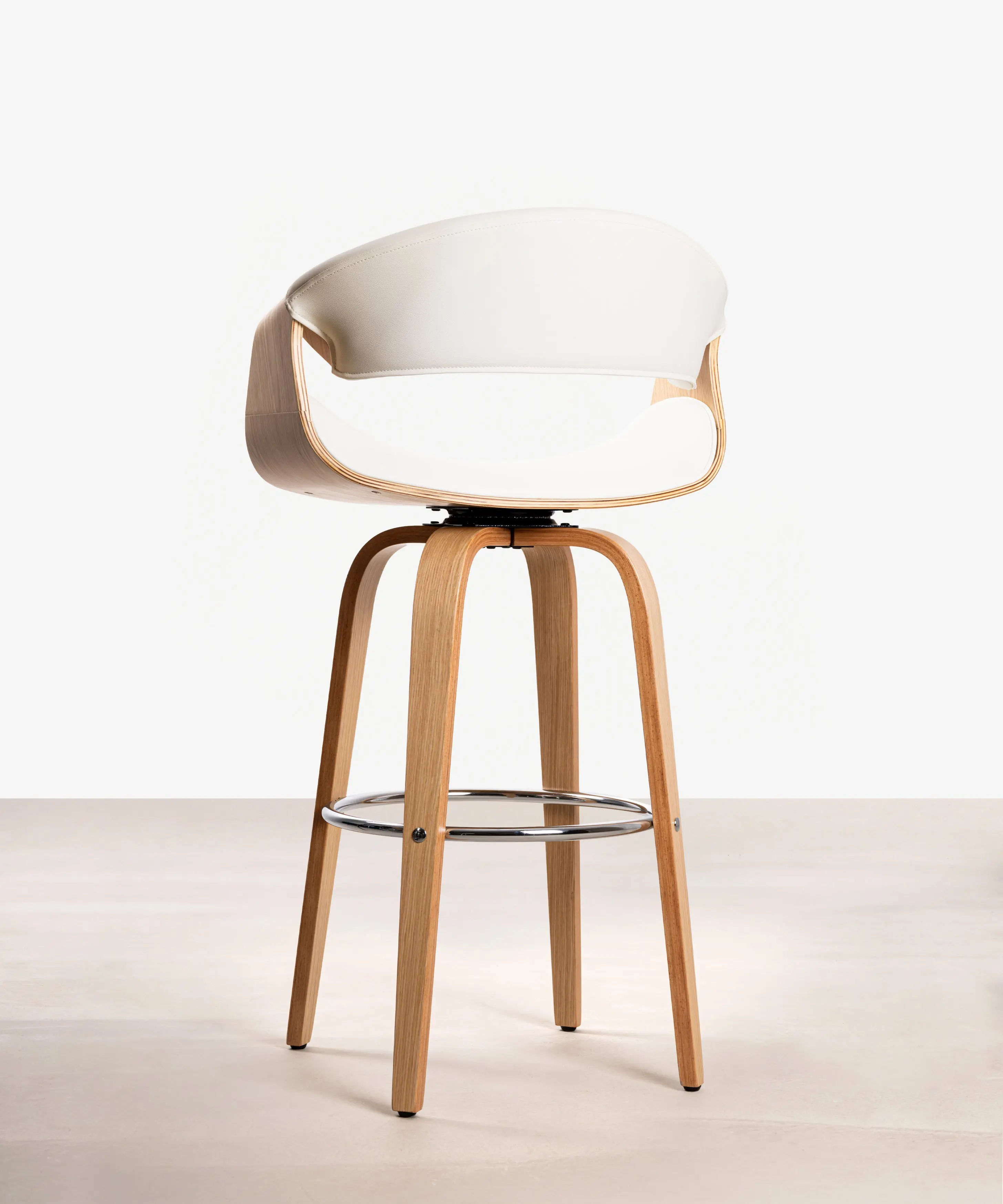 Taburete de Madera y Polipiel Binsa