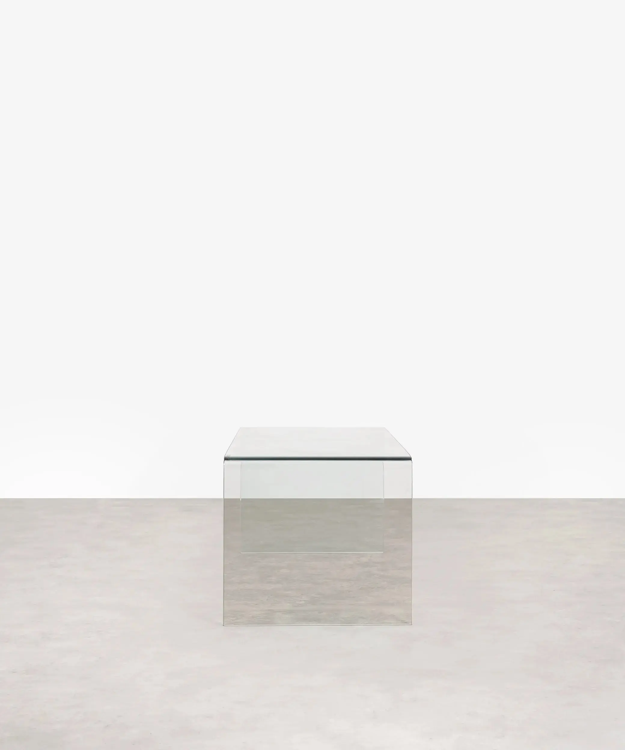 Mesa de Centro Rectangular de Cristal Curvado Cheval 100 cm