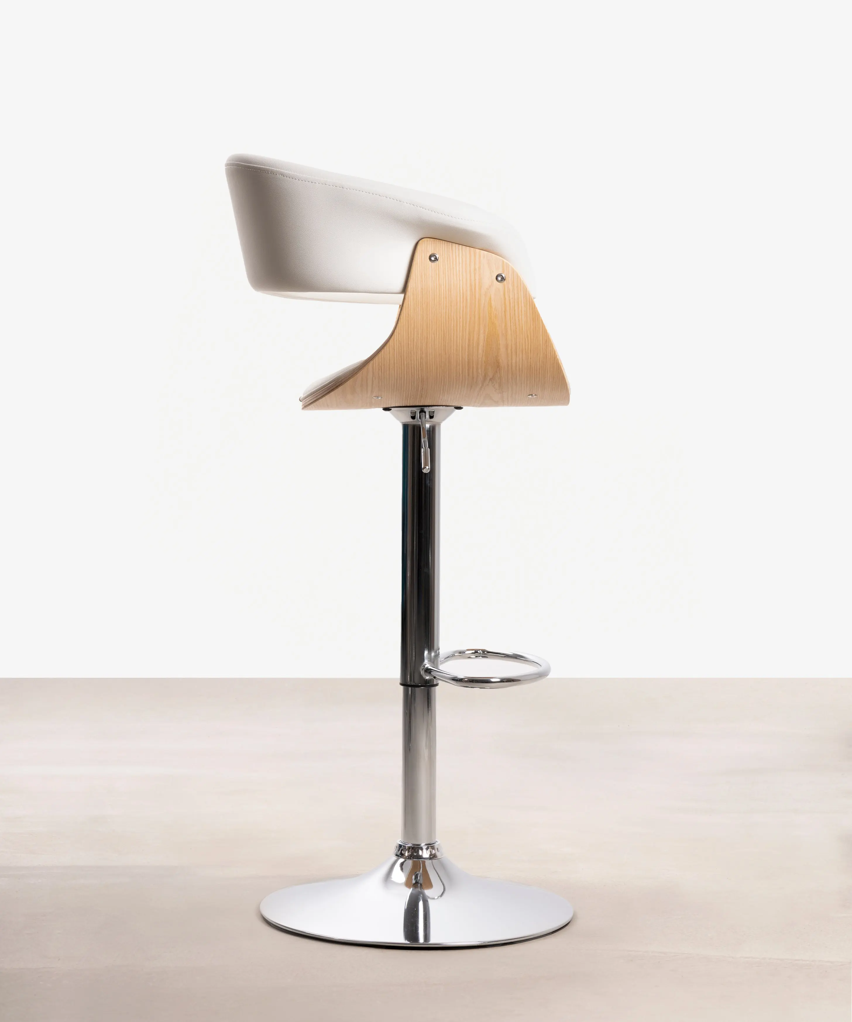 Taburete de Madera y Polipiel Regulable Beckett