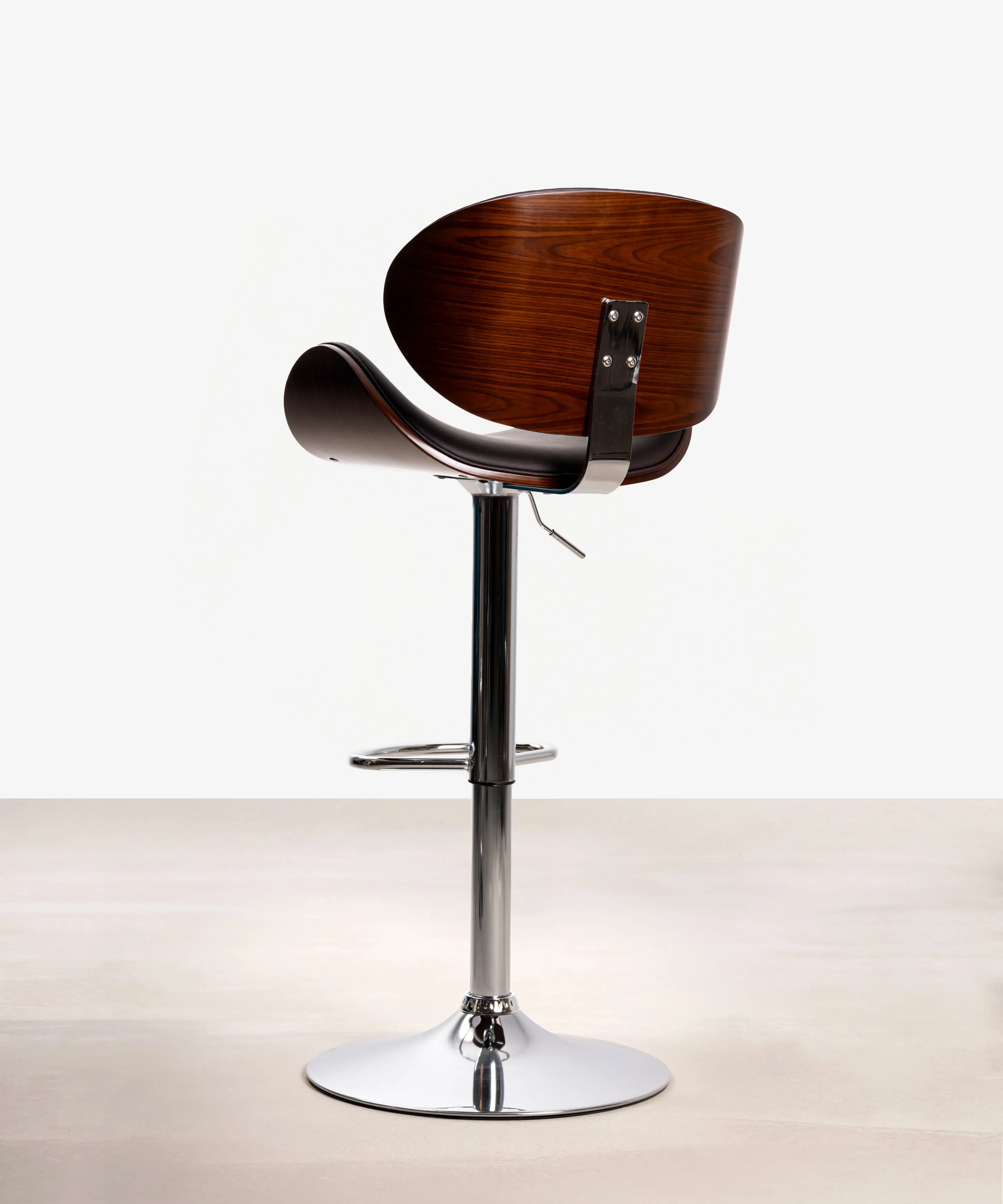 Taburete de Madera y Polipiel Regulable Shelley