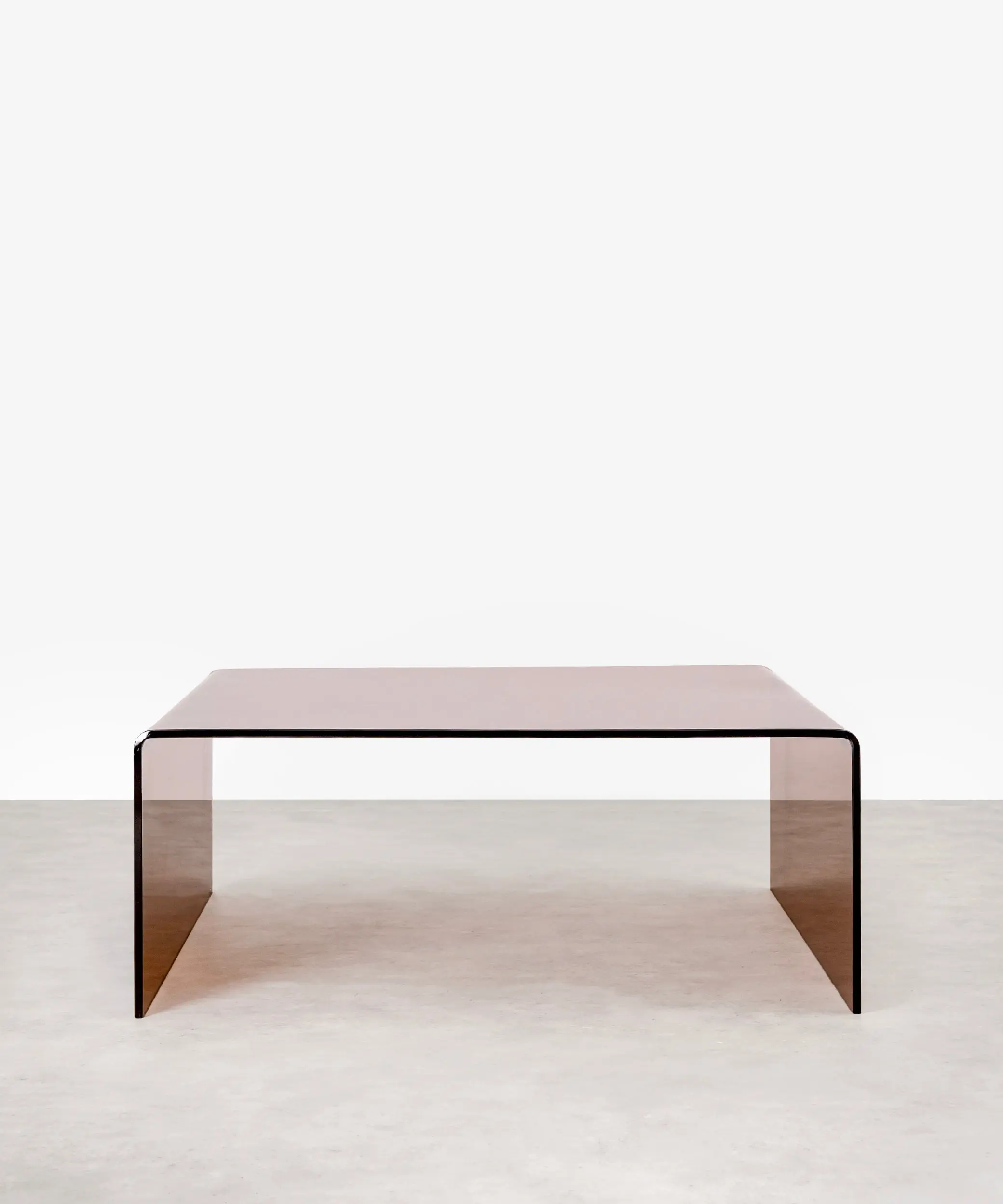 Mesa de Centro Cuadrada de Cristal Curvado Burano 100 cm x 100 cm