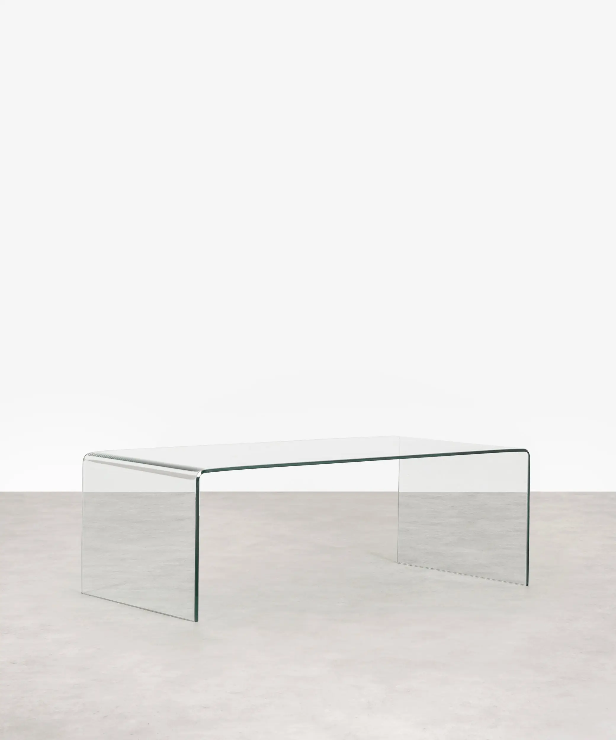 Mesa de Centro Rectangular de Cristal Curvado Cheval 100 cm