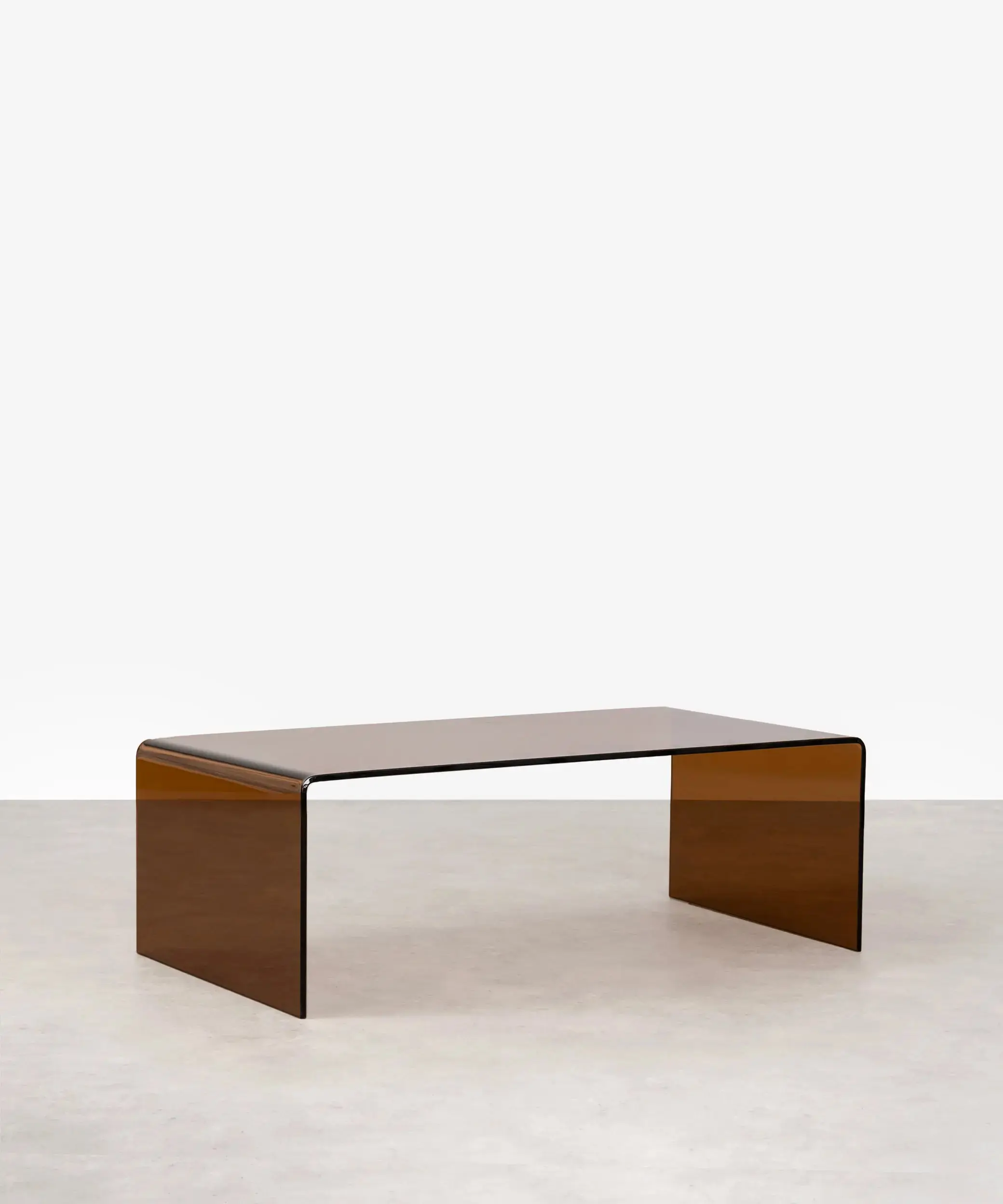 Mesa de Centro Rectangular de Cristal Curvado Cheval 100 cm