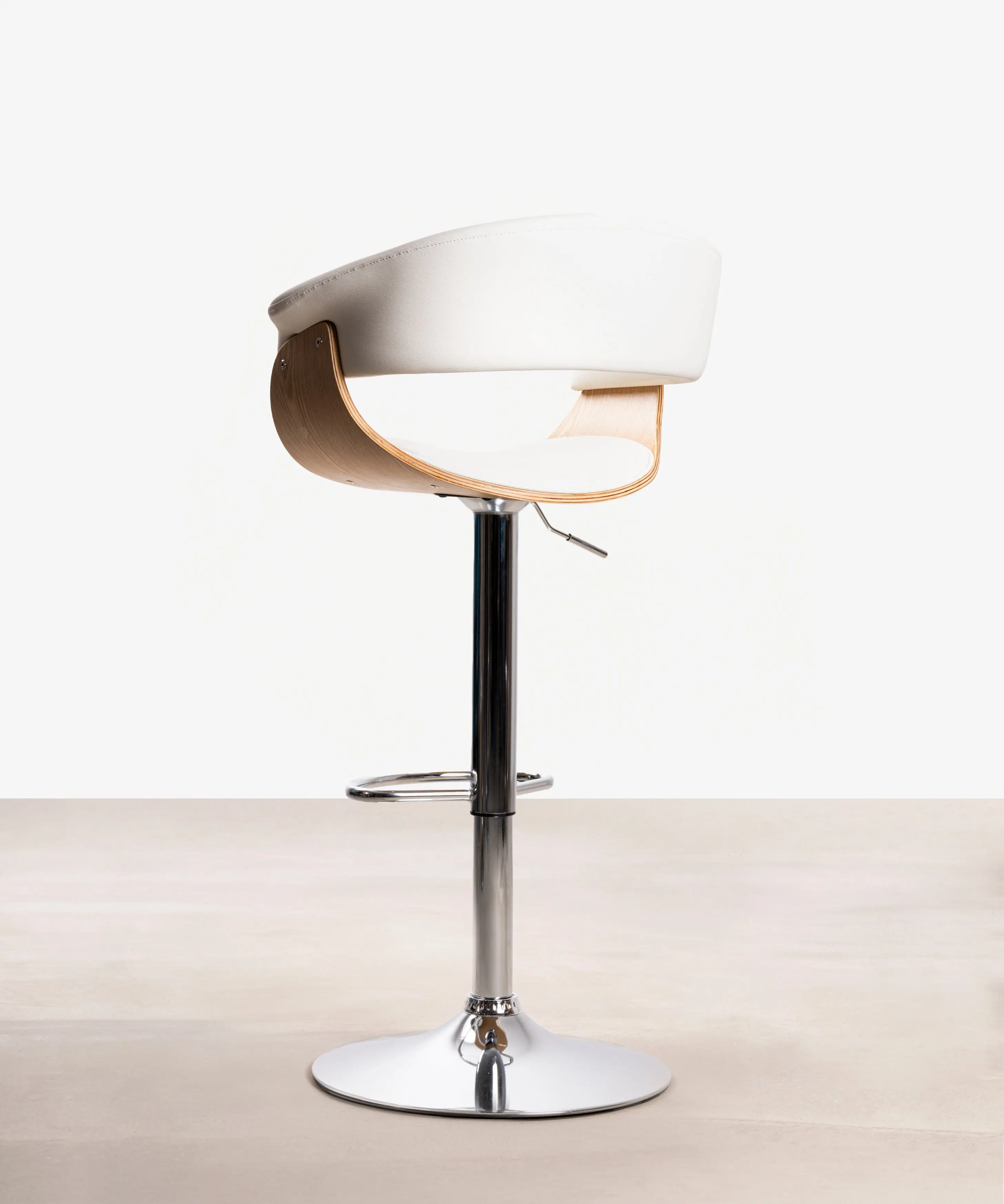 Taburete de Madera y Polipiel Regulable Beckett