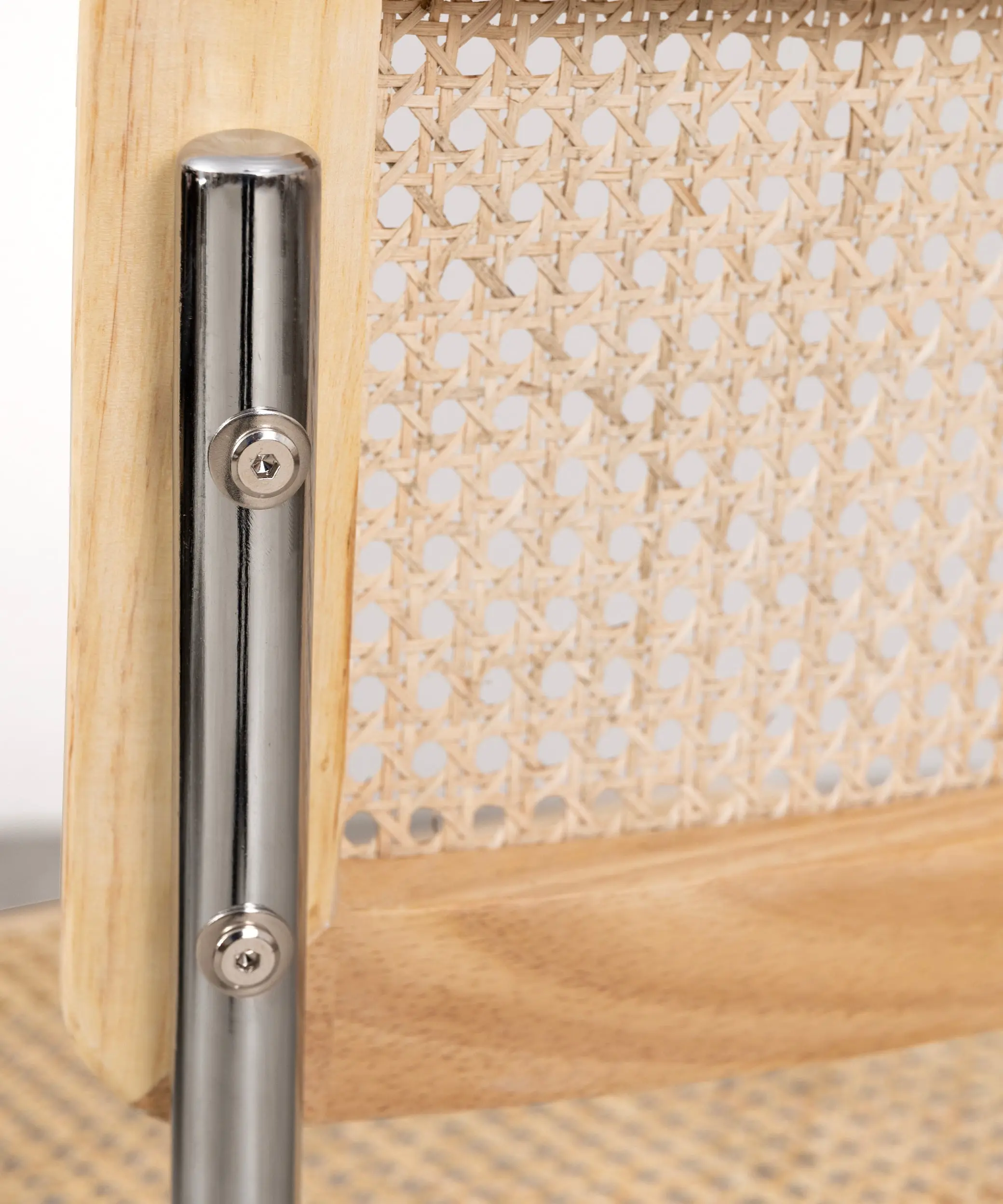 Silla de Comedor de Madera, Ratán y Metal Candy