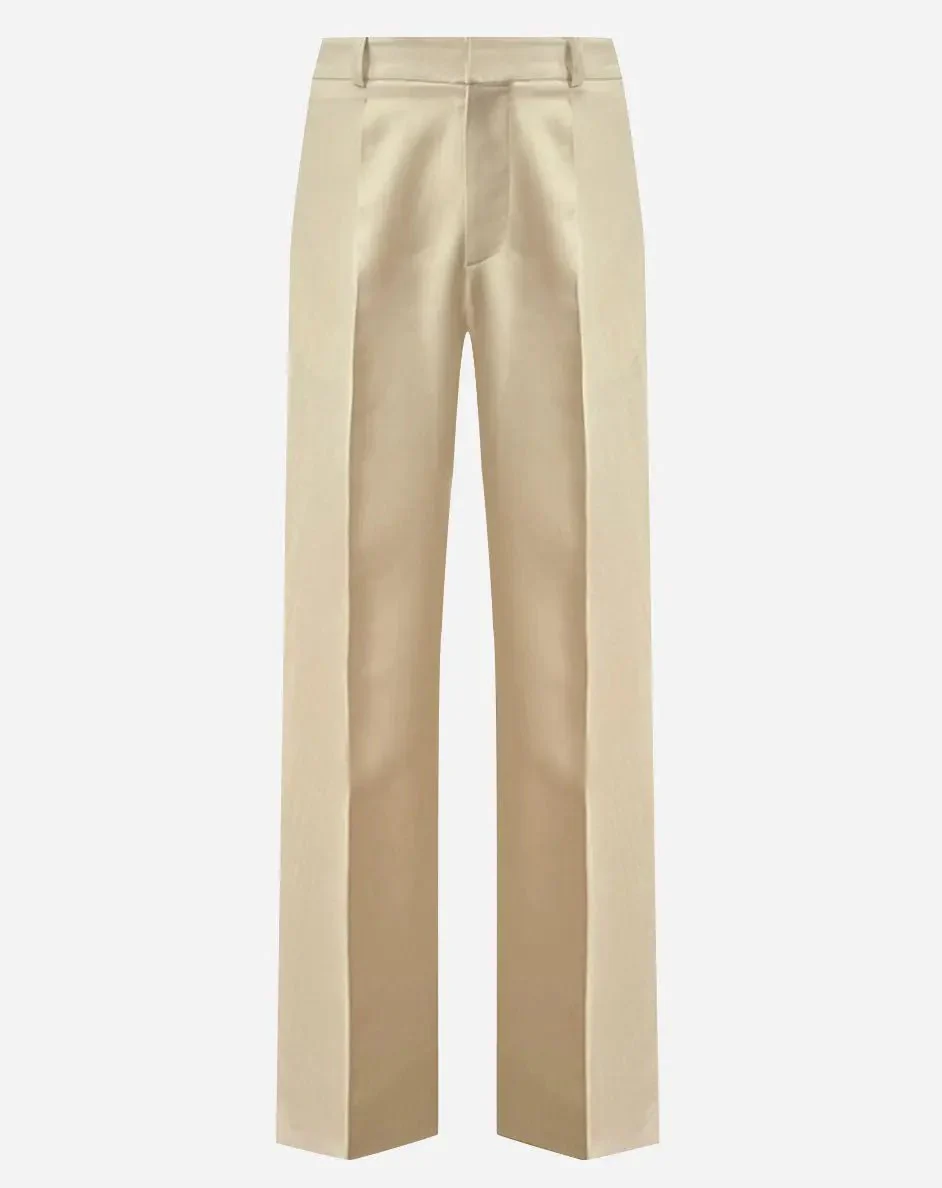French-Made Thick Cold Wool Pleated High-Waisted Pants
