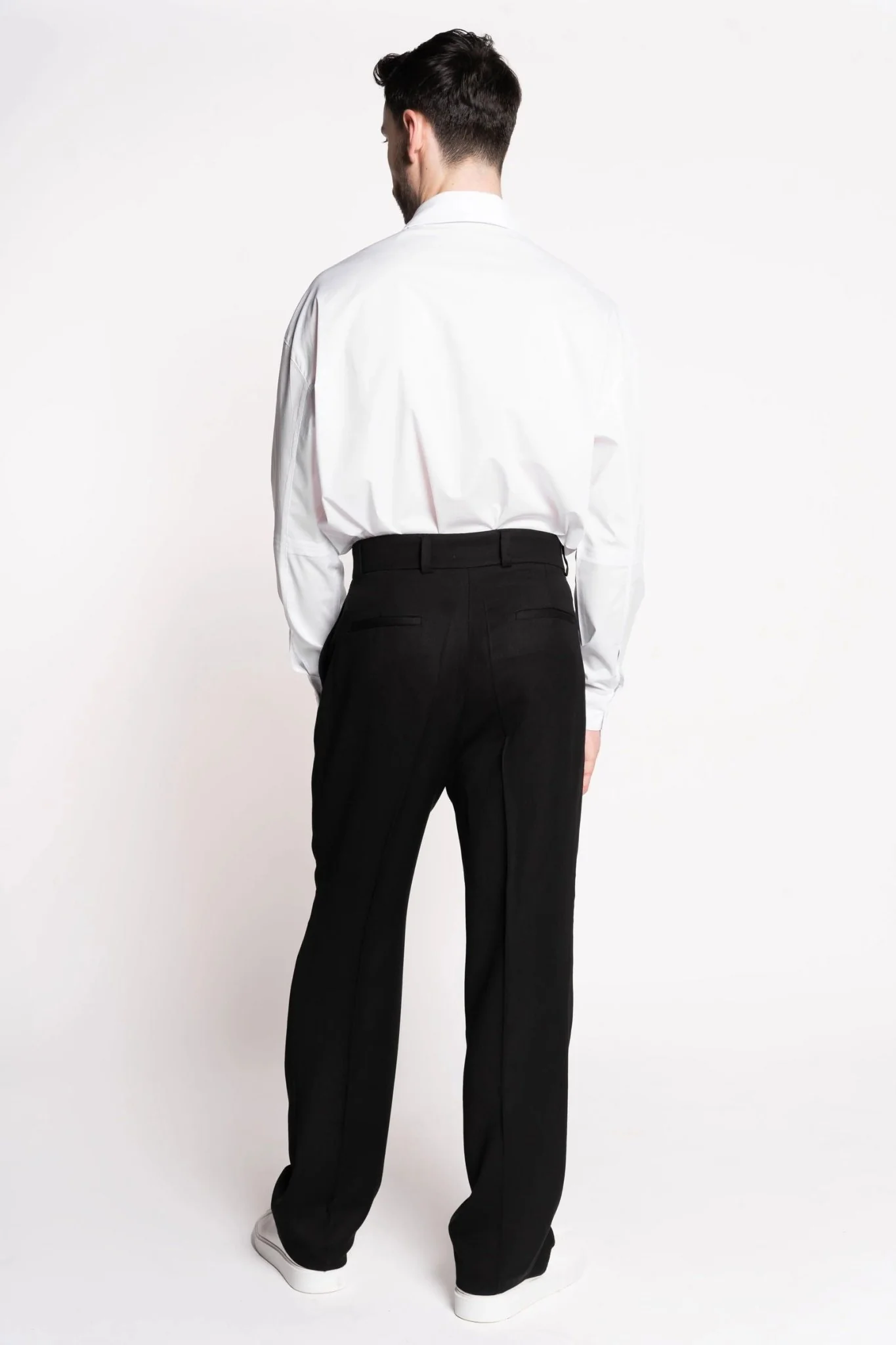 French-Made Thick Cold Wool Pleated High-Waisted Pants