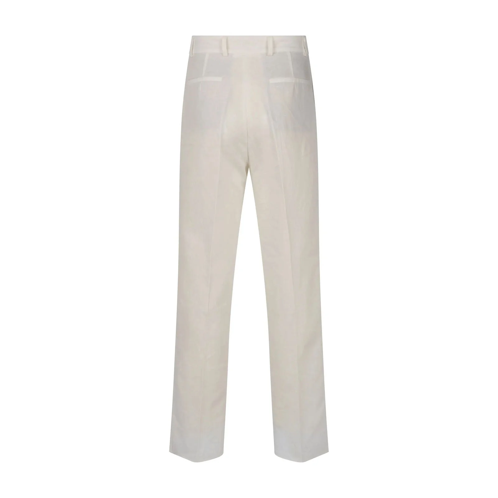 Linen White Pleated Pants
