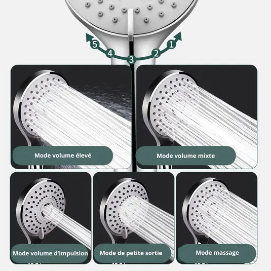Pommeau De Douche Chrome 5 Modes