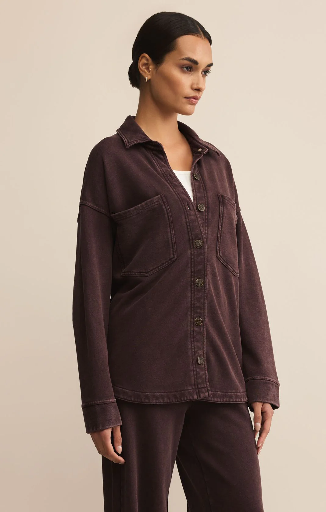 All Day Knit Jacket Chocolate Cherry