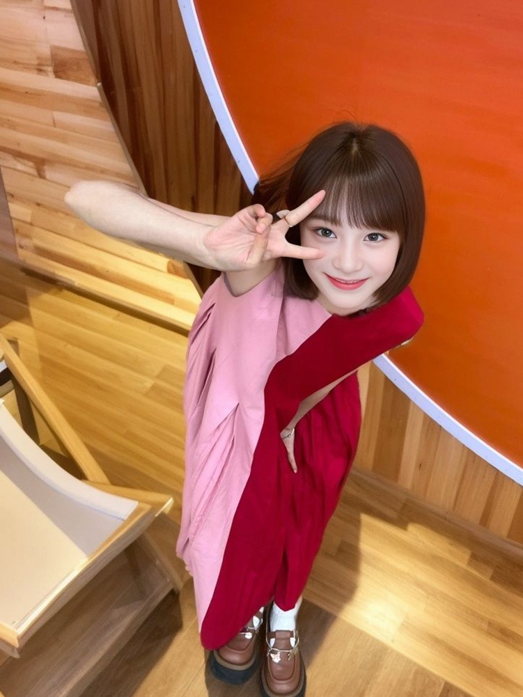 Women’s French Style Patchwork Sleeveless Midi Dress – Red Pink Color Contrast