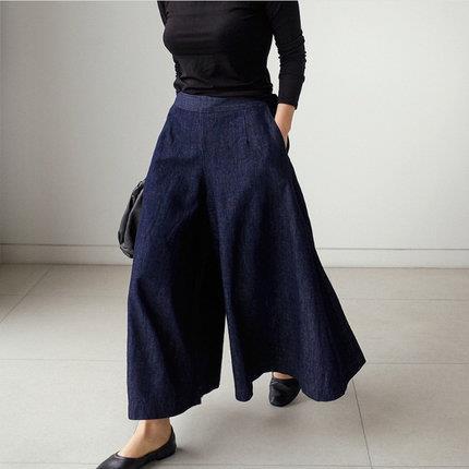Women’s High-Waisted Wide Leg Jeans – Slimming Loose Fit Straight Pants with Elastic Waist
