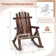Outdoor Adirondack Rocking Chair for Adults Solid Wood Porch Rocker