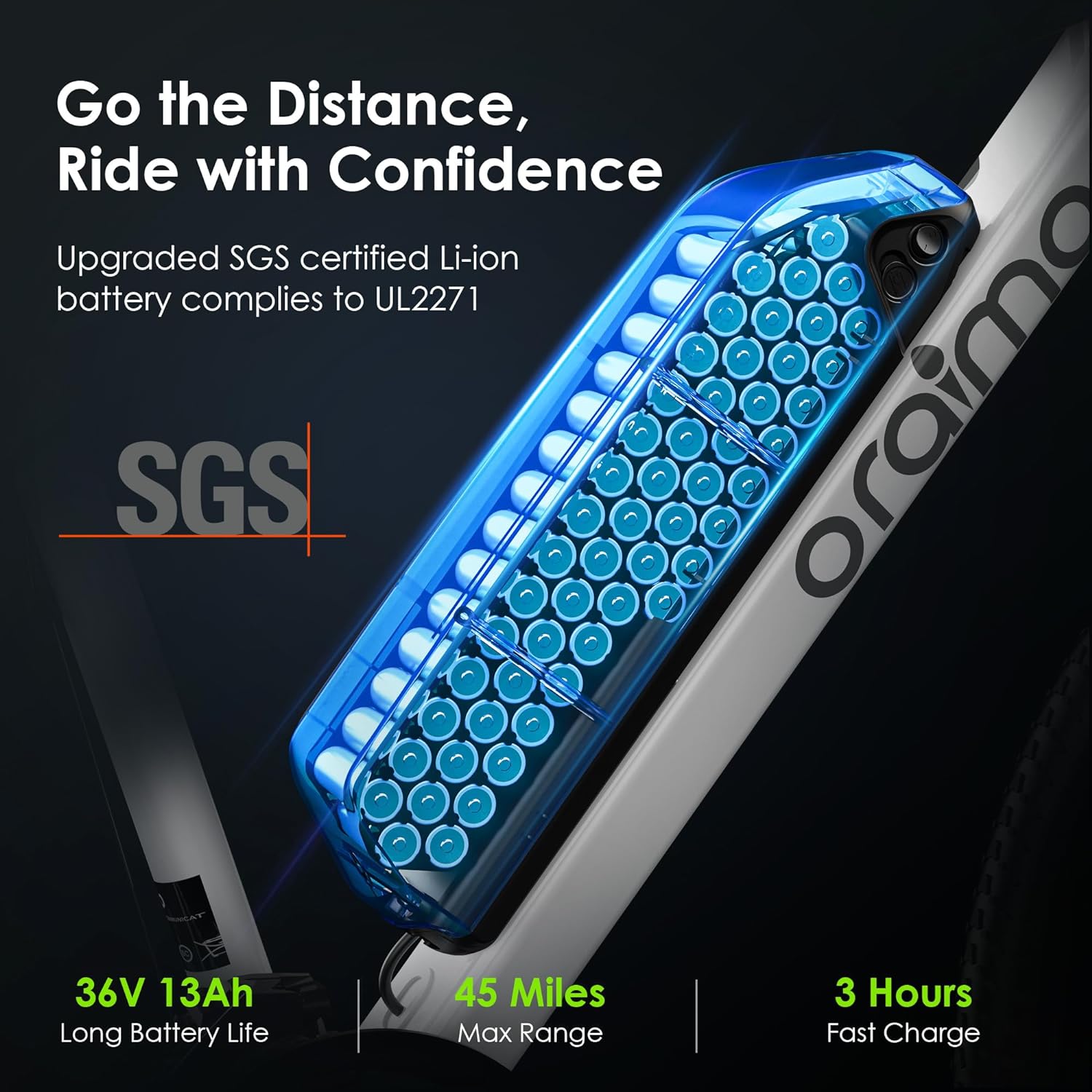 Adult Electric Bike, 350W BAFANG Motor (500W Peak), 4A 3H Fast Charging, 468Wh Li-Ion Battery, 21 Speed Gears, Air Saddle, 45 Miles 20 MPH 26