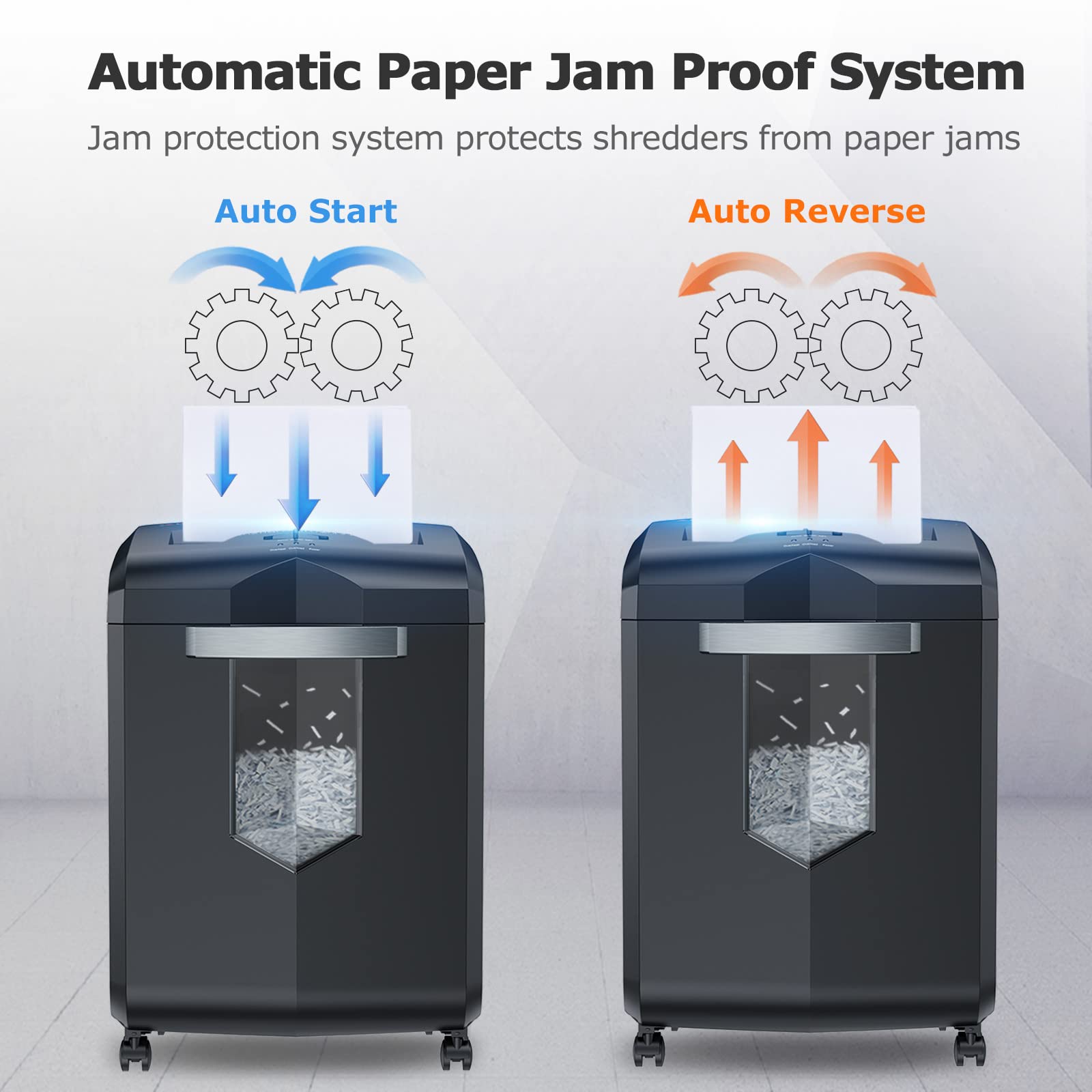 Bonsaii 18-Sheet 60-Minute Paper Shredder, P-4 Security, 6-Gallon Basket, 4 Casters, Office Use