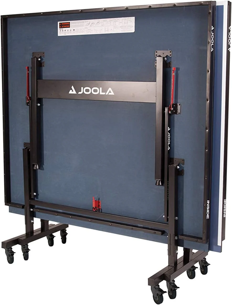 JOOLA Inside Professional MDF Indoor Ping Pong Table with Quick Clamp Table Tennis Net and Post Set - 10 Minute Easy Assembly - Tournament Quality - Foldable with Single Player Playback Mode