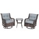 3 Pieces Outdoor Swivel Rocker Set with Small Side Table