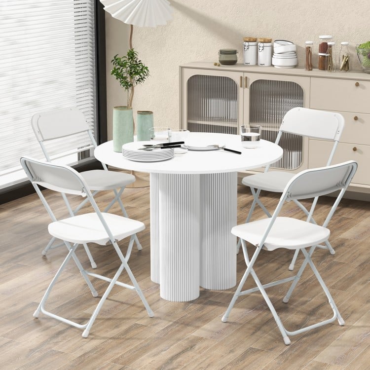 4 Pack Metal Folding Chairs with Plastic Seat and Back