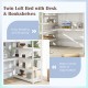Twin Size Loft Bed with Desk and Storage Stairs Loft Bed Frame with Shelves and Safety Guardrails