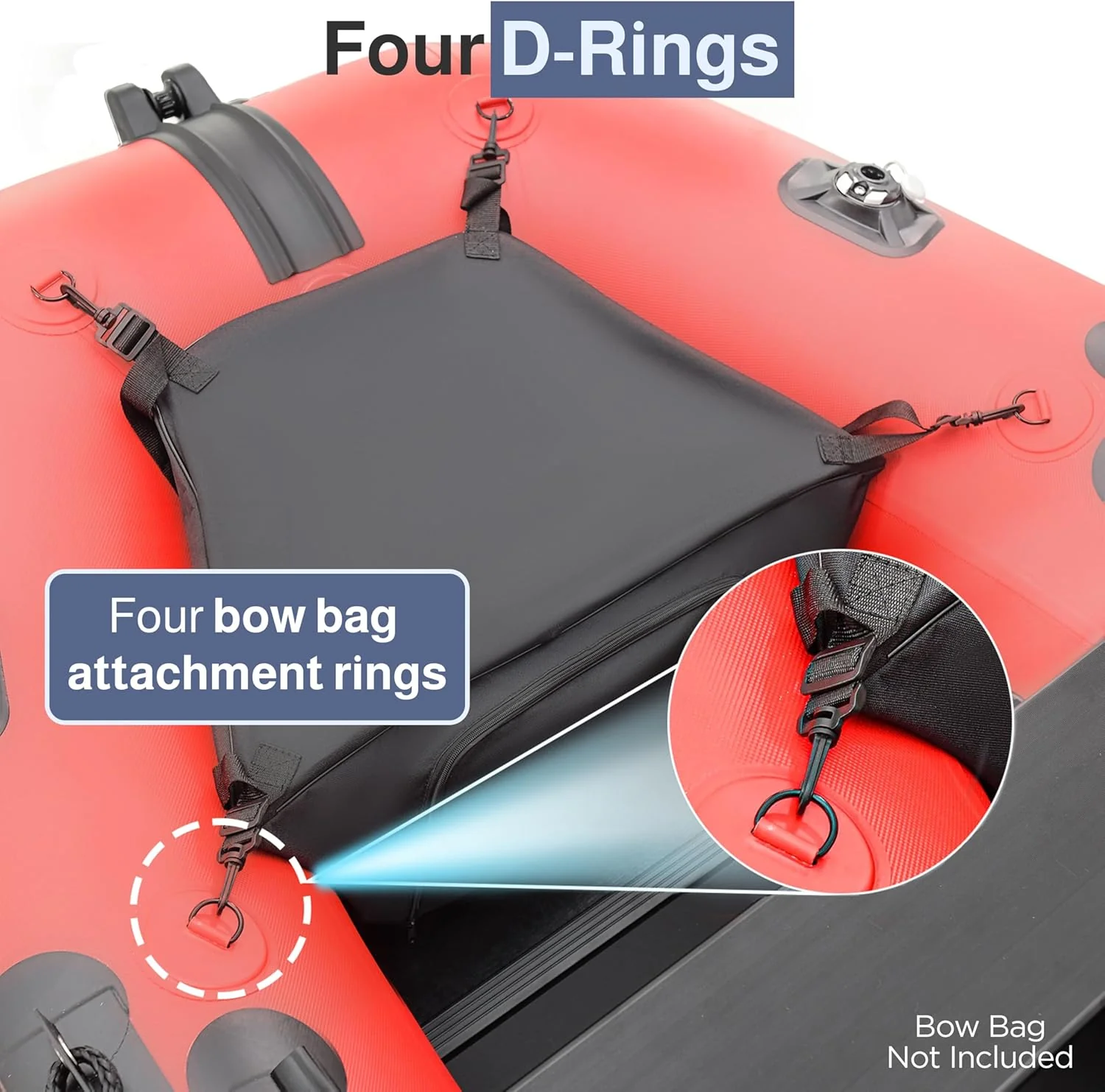 Inflatable Boat | Yacht Dinghy Tender Raft | Multi Person Fishing Boat | Aluminum Floor Oars | Fishing Rod Holders | Heavy-Duty PVC | 2024 Model |