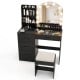 Makeup Vanity Desk Dressing Table and Stool Set with Mirror and Lights