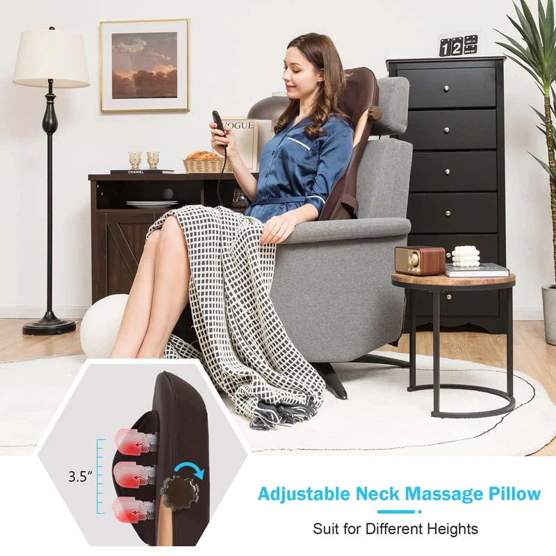 Electric Massage Chair Cushion Shiatsu Full Back Massager Neck Massage Pad with Heat, Car Seat Massager for Home Office