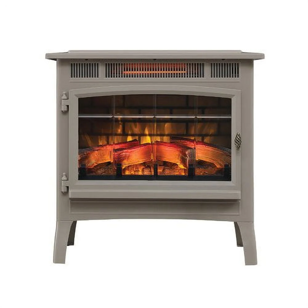 Duraflame 3D 24 W x 23.4 H x 12.9 D 34.1lb Infrared Electric Fireplace Stove - Cream