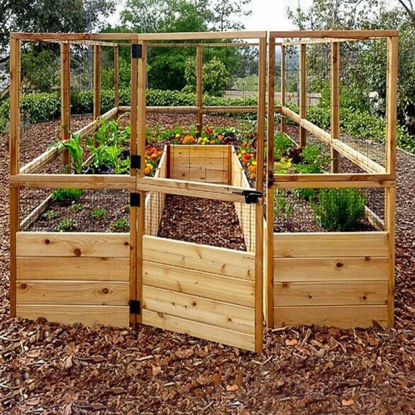 Deer Proof Cedar Complete Raised Garden Bed Kit 8x 8x 20