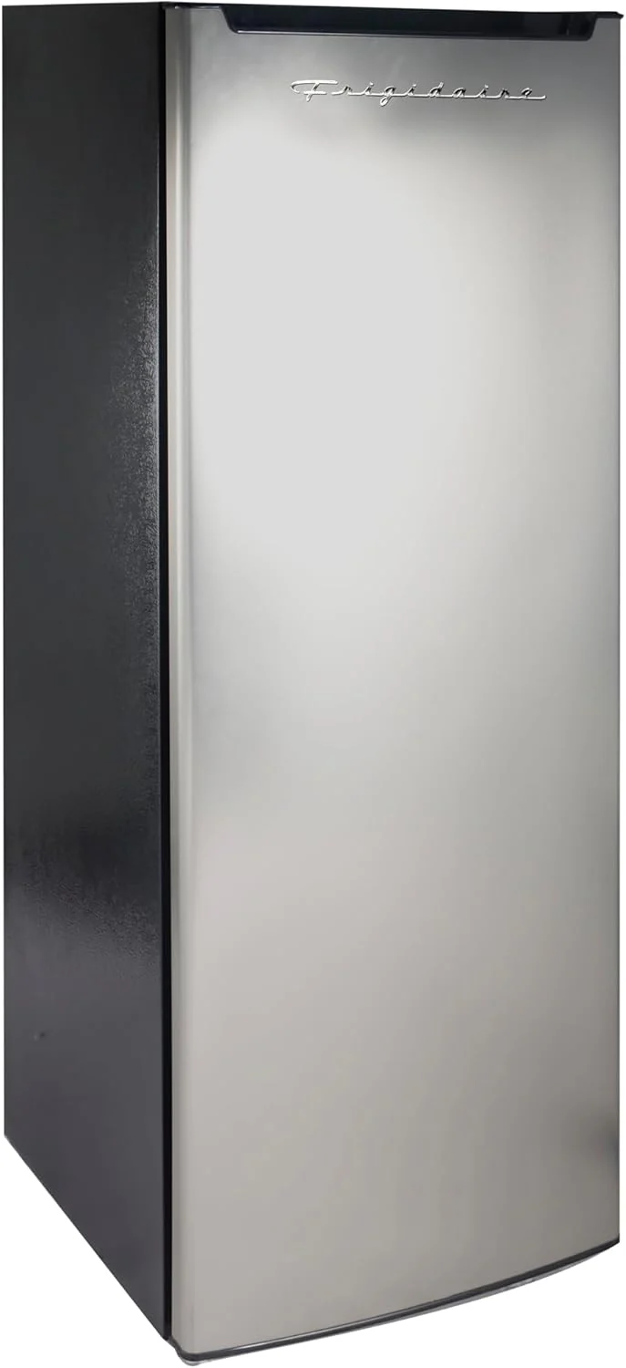 Frigidaire Upright Freezer, 6.5 cu. ft., Deep Freeze, Vinyl Coated Metal with Wire Shelving, Compact for Kitchen, RV, Dorm, Cabin, and Trailer, Platinum Design Series, Silver - 21D x 23W x 56H