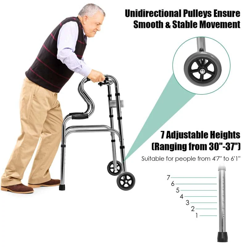3-in-1 Folding Walker with 5