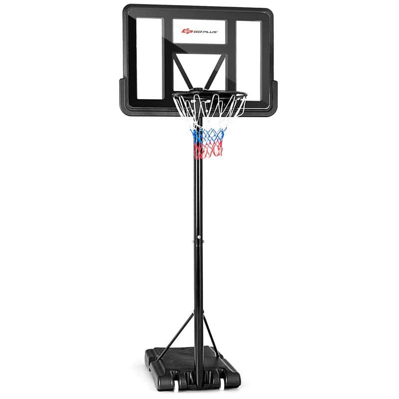 Portable Basketball Hoop Outdoor, 4.5-10FT Height Adjustable Basketball Goal System with 44