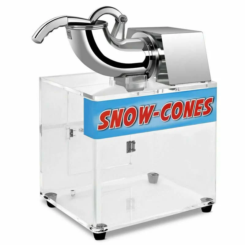 440LBS/H Electric Snow Cone Machine Ice Crusher Shaver with Dual Blades, 110V Stainless Steel Shaved Ice Machine for Home Commercial Use