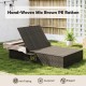 Patio Double Chaise Lounge with Shade Cushions and Folding Side Trays
