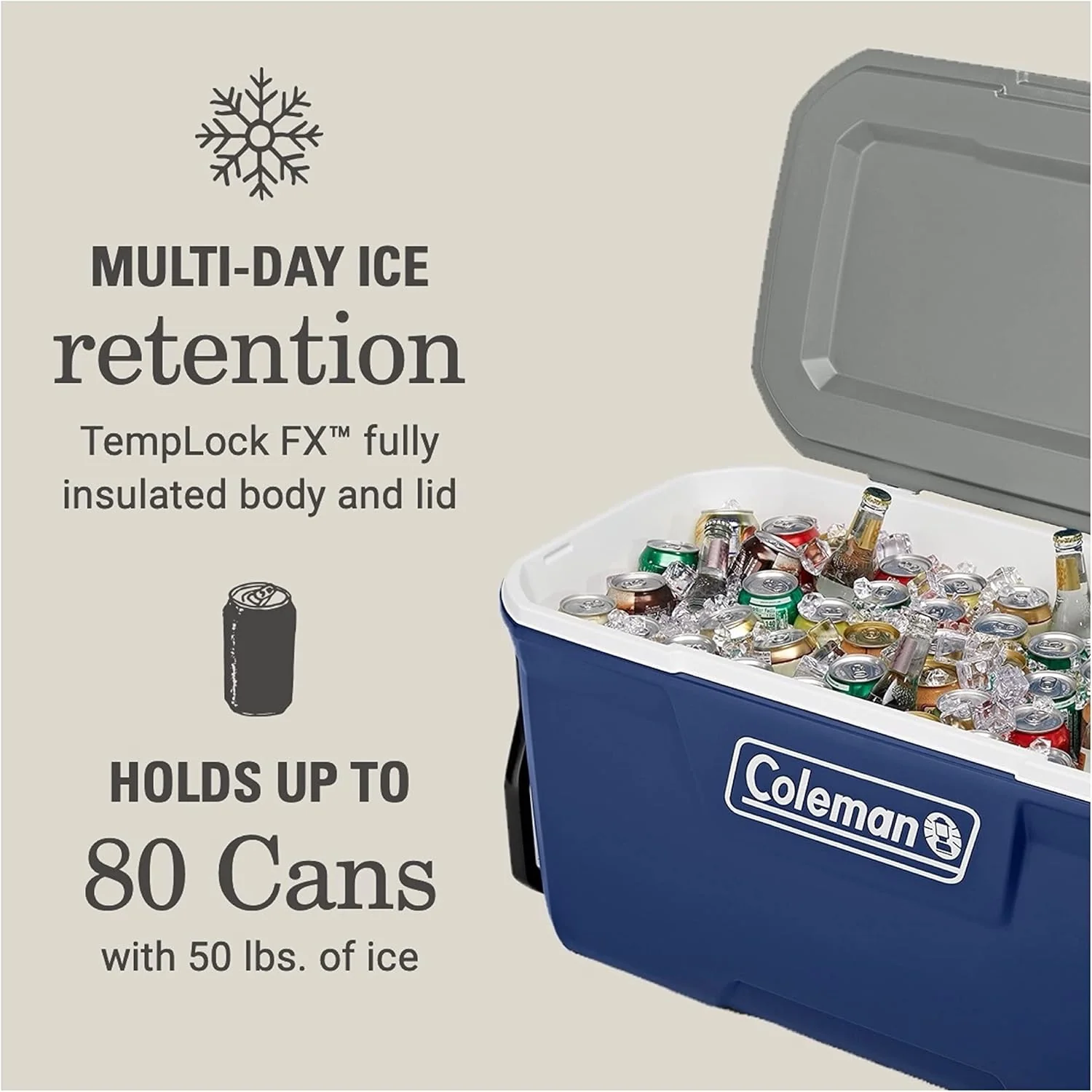 Coleman Classic Series Insulated Portable Wheeled Cooler, Leak-Resistant Outdoor Hard Cooler Keeps Ice up to 5 Days, 100-Quart