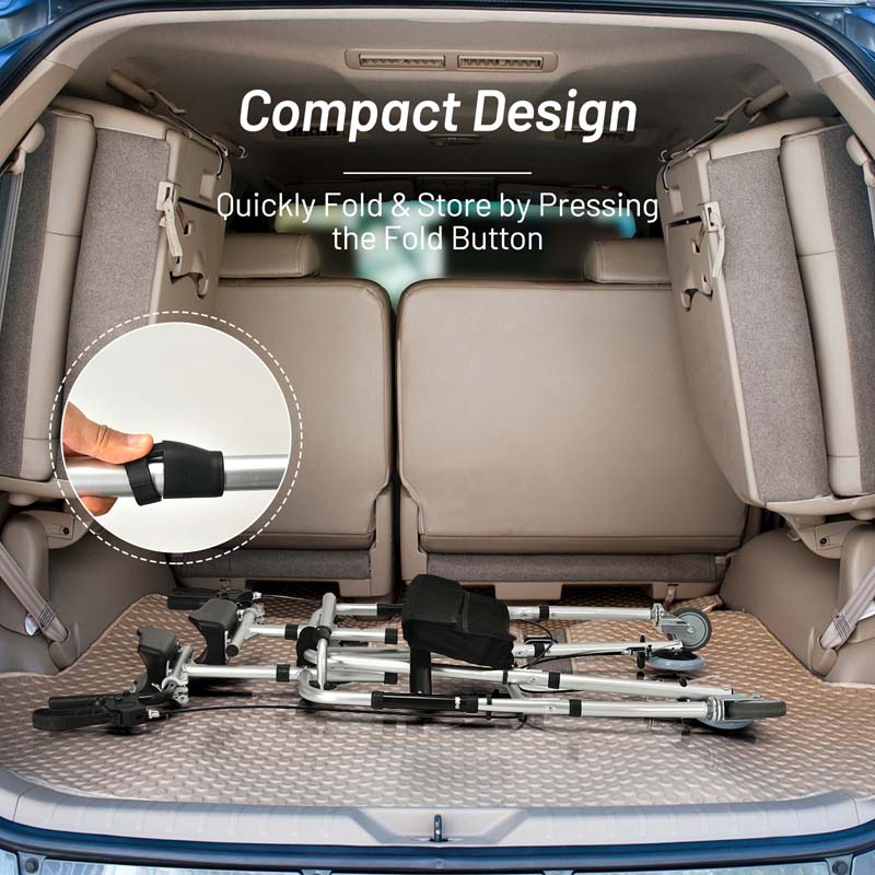 2 in 1 Folding Upright Walker Height Adjustable Rollator Walker with Seat & Wheels, Mobility Walking Aid for Seniors