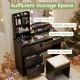 Makeup Vanity Desk Dressing Table and Stool Set with Mirror and Lights