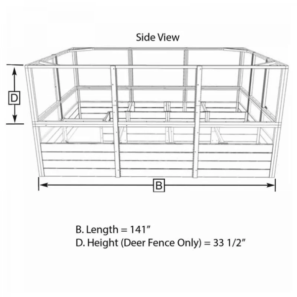 Deer Proof Cedar Complete Raised Garden Bed Kit 8x 8x 20