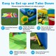 Inflatable Obstacle Course Bounce House with Dual Slides and Tunnels without Blower