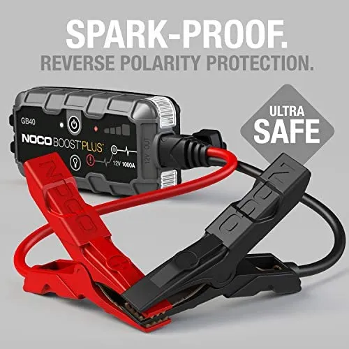 NOCO Boost Plus GB40 1000 Amp 12-Volt UltraSafe Lithium Jump Starter Box, Car Battery Booster Pack, Portable Power Bank Charger