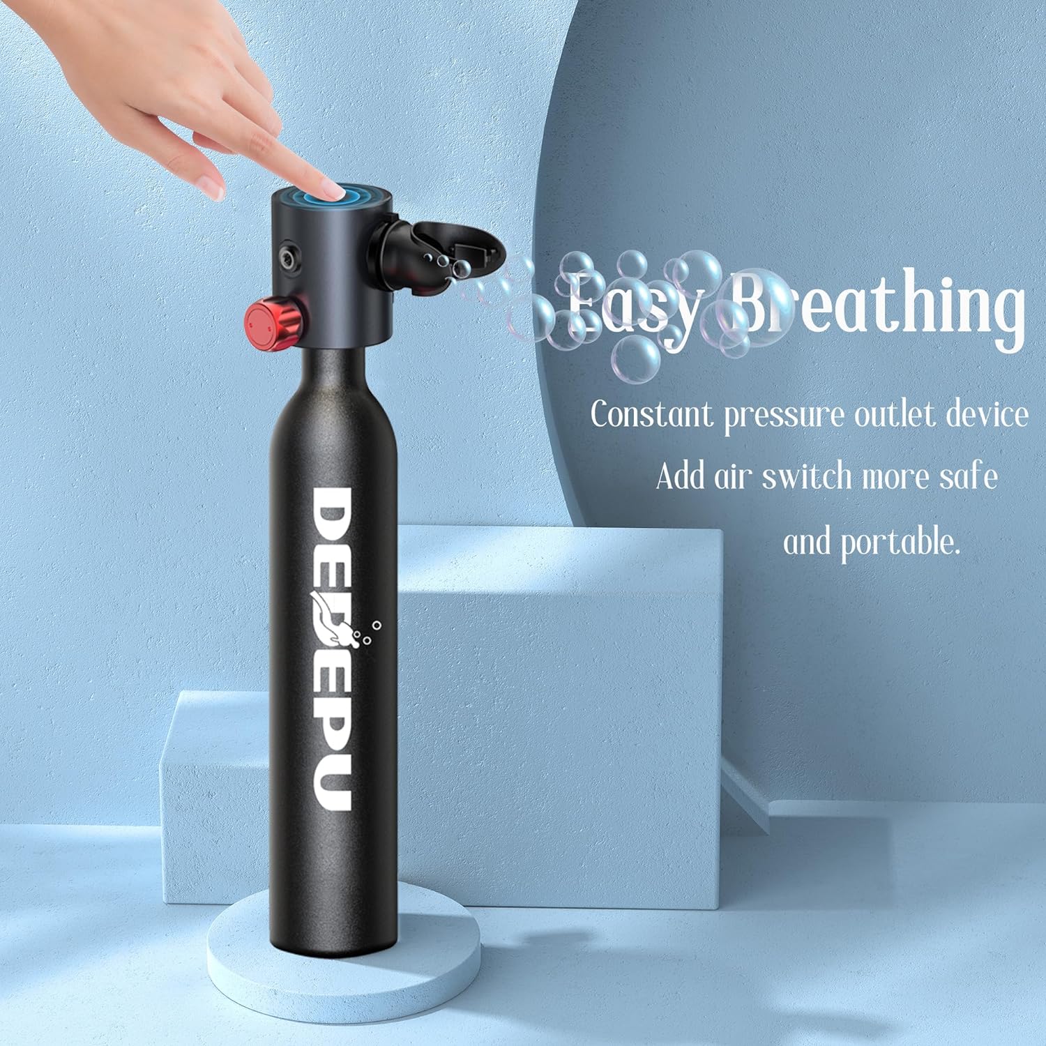 Scuba Diving Tank,0.5L Constant Pressure Mini Scuba Tank, Dive Tanks with On-Off Valve, 5-10 Minutes Underwater Capability, Portable Mini Scuba Tanks, Scuba Diving Tanks with Pump