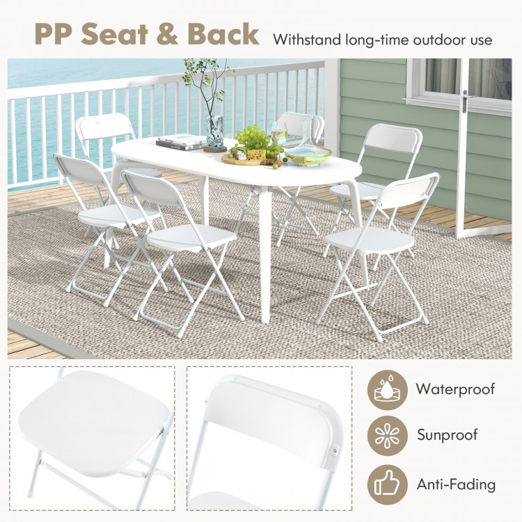 4 Pack Metal Folding Chairs with Plastic Seat and Back